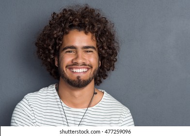 Curly haired brunette teen and old man