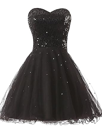 Short black strapless prom dresses