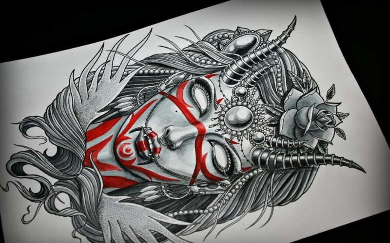 Devil girl tattoo designs