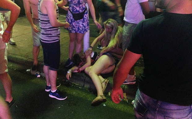 Naked drunk british tourists