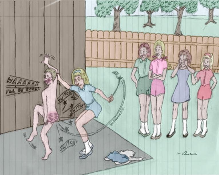 Images of girl spanking boys