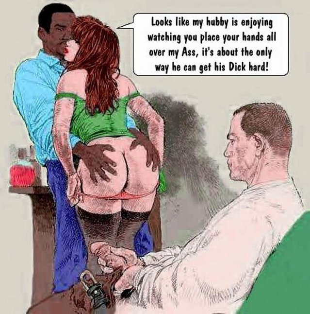 Interracial cuckold cartoon porn
