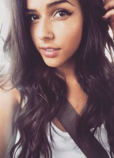Cute girl with nose piercing