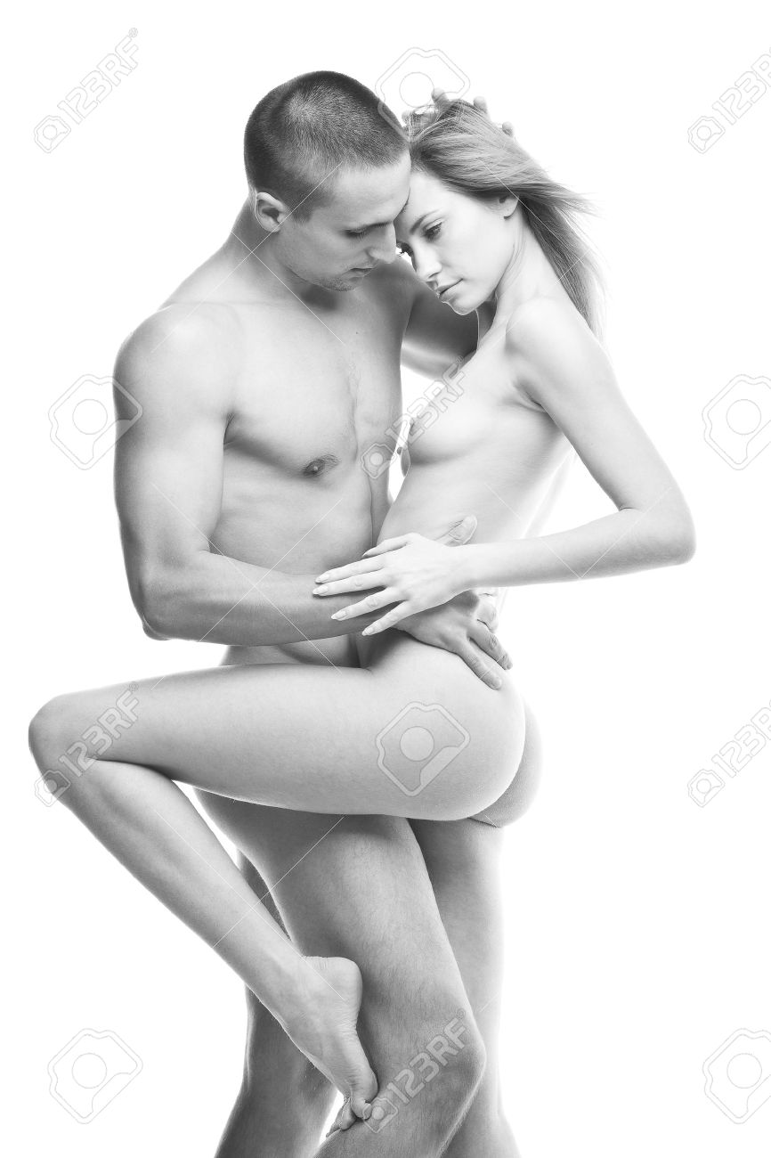 Black and white nudes couples