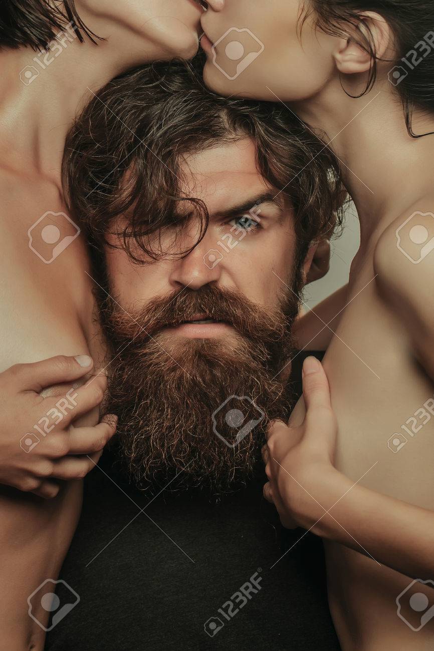 Sexy handsome beard man naked photo
