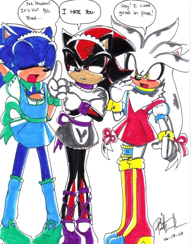 Sonic shadow and silver as girls