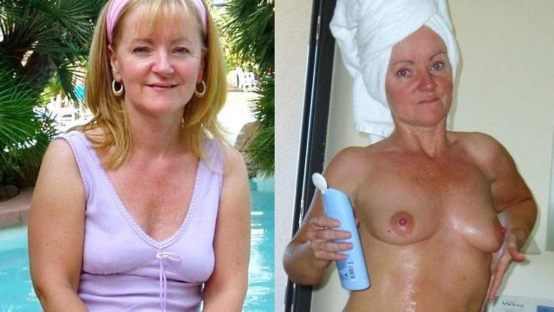 Mature wife before and after
