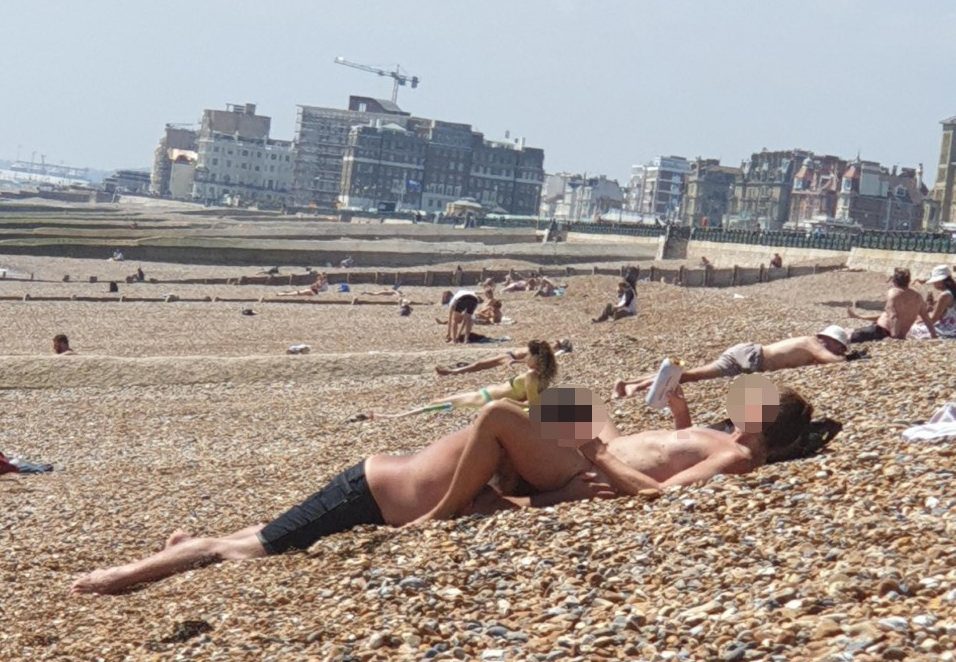 Public topless beach girls