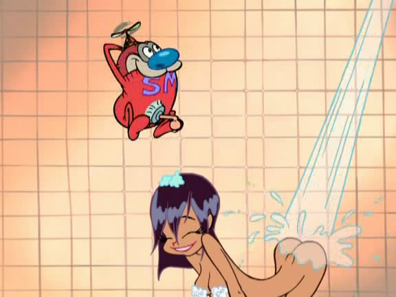 Cartoon with characters naked