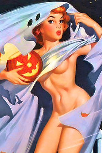 Vintage halloween pin up girls nude
