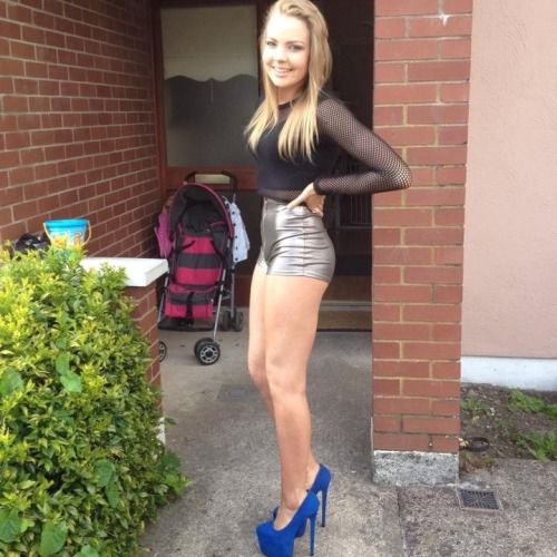 Hot girls in skirts and high heels