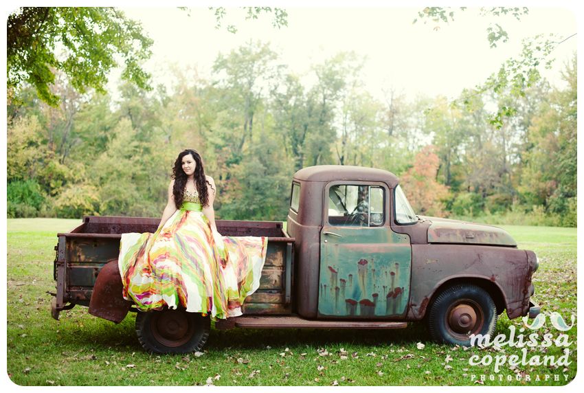 Old rusty trucks and girls