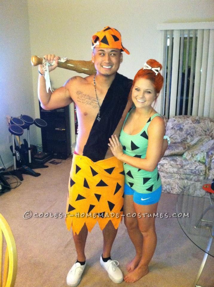 Homemade pebbles costume for adults