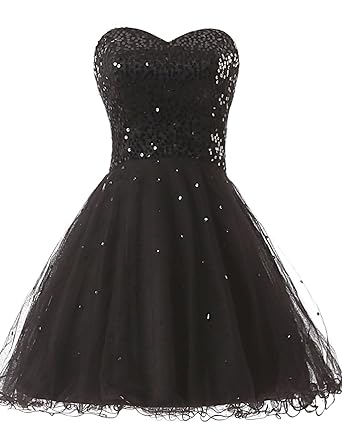 Short black strapless prom dresses