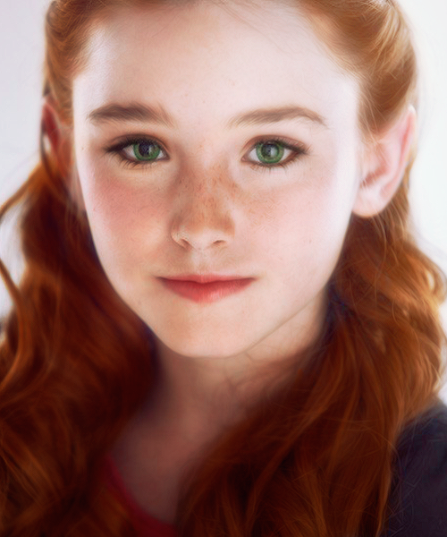 Young girl with red hair