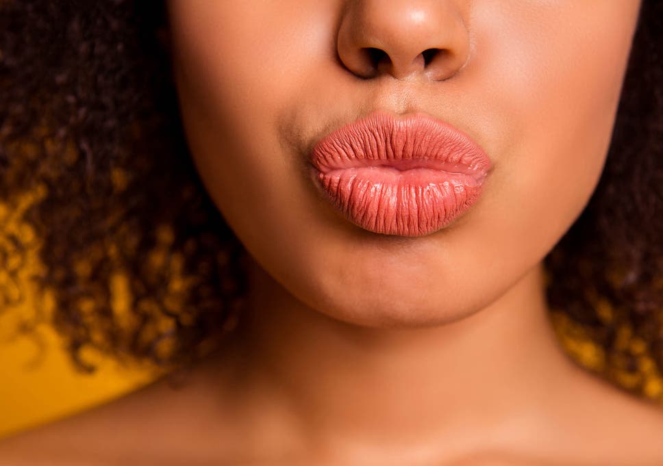 Young girl kissable lips