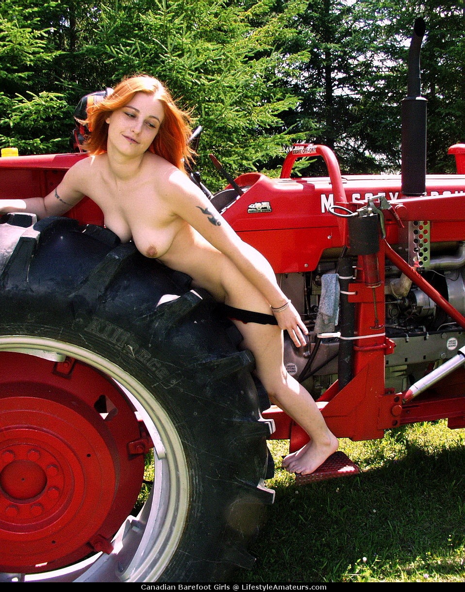 Women having sex on tractors