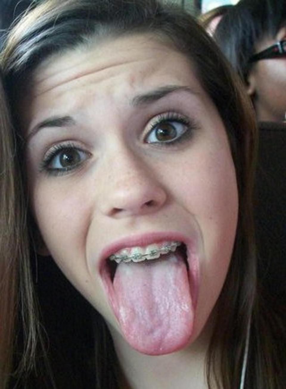 Girls with cum on tongue