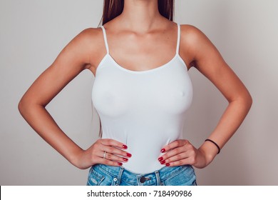 Big boobs in white shirt