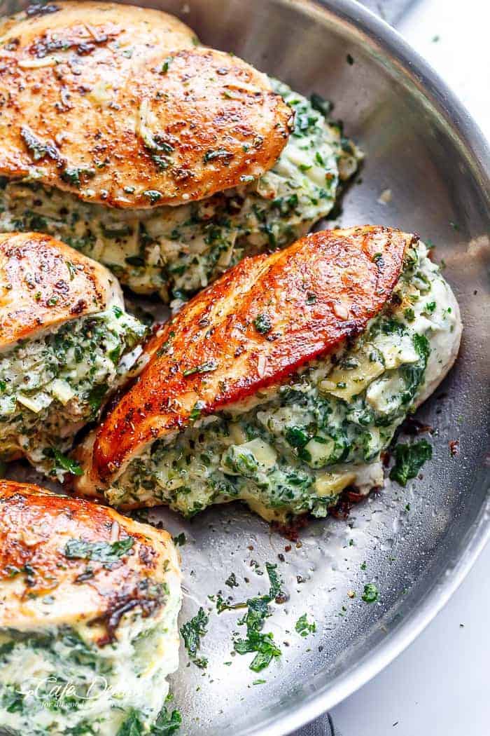Recipe for stuffed chicken breast with spinach