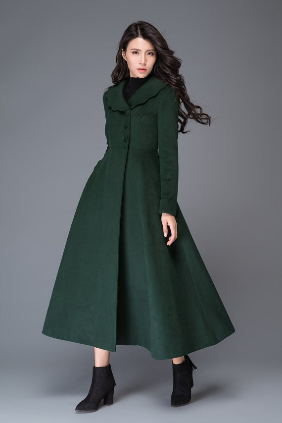 Long vintage womens coat