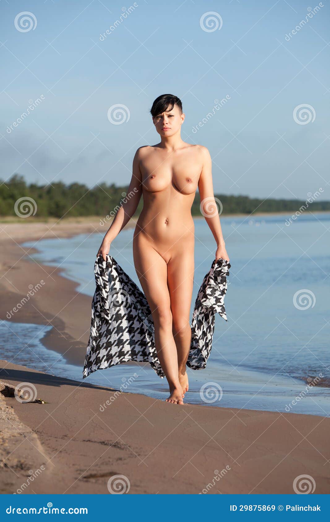 Naked woman in the beach