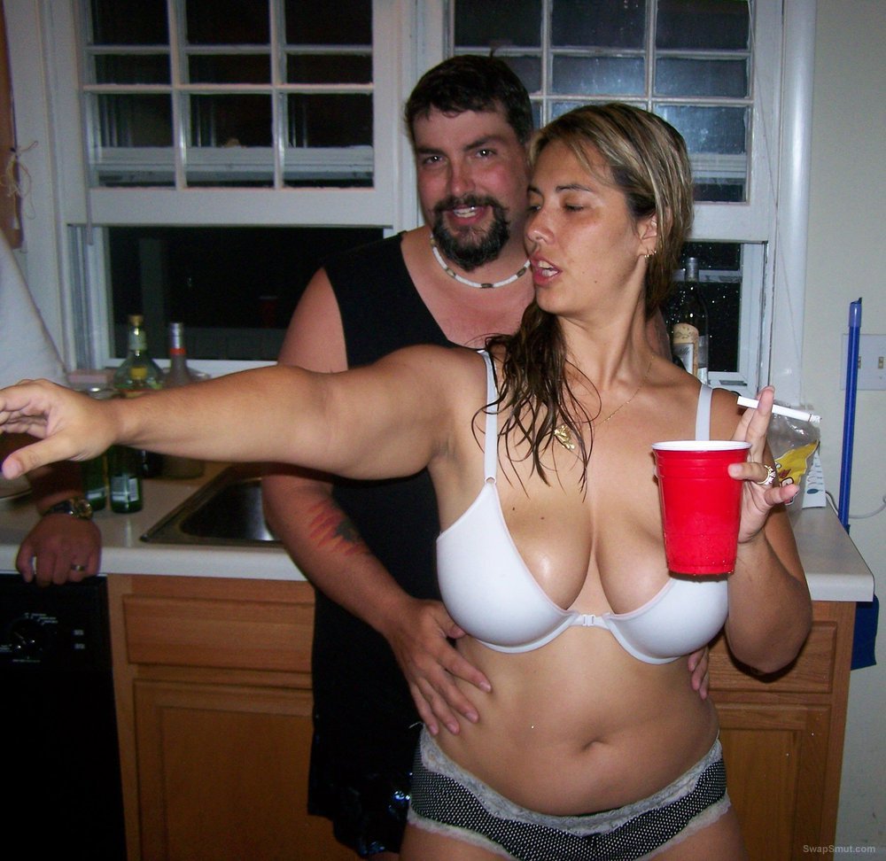 Showing tits at party