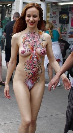 Mardi gras body paint nude